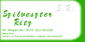 szilveszter ritz business card